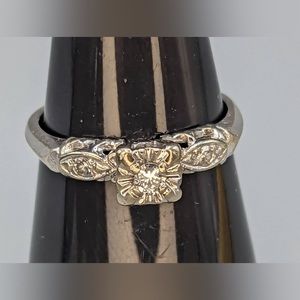 14K Solid White Gold .47Ctw Diamond Ring Size 6.5